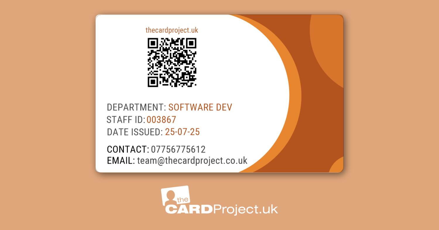 Orange Curve Double Sided Staff ID Card (REAR)
